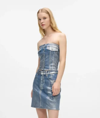 Bustier in denim rivestito