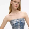 Bustier in denim rivestito Bustier in denim rivestito