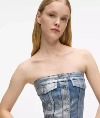 Bustier in denim rivestito