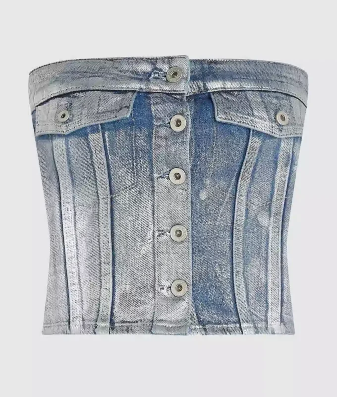 Bustier in denim rivestito Bustier in denim rivestito