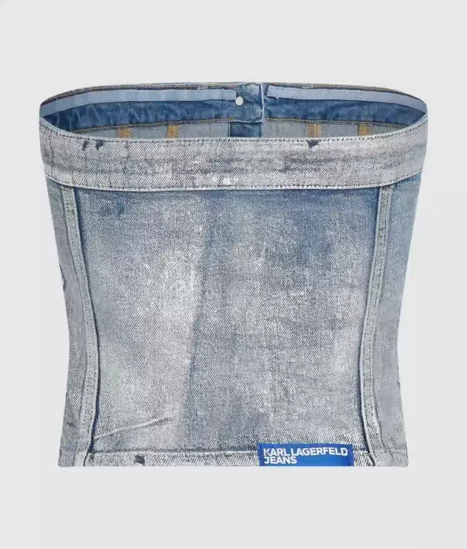 Bustier in denim rivestito Bustier in denim rivestito