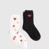 Calzini con cuori – confezione da 2 Calzini con cuori – confezione da 2
