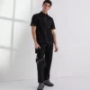 CAMICIA A MANICHE CORTE CON CUCITURE A CONTRASTO CAMICIA A MANICHE CORTE CON CUCITURE A CONTRASTO
