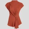 CAMICIA A MANICHE CORTE CON NODO CAMICIA A MANICHE CORTE CON NODO