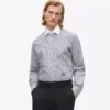 Camicia a righe con colletto a contrasto Camicia a righe con colletto a contrasto