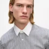 Camicia a righe con colletto a contrasto Camicia a righe con colletto a contrasto