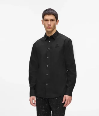 Camicia con colletto di cristalli
