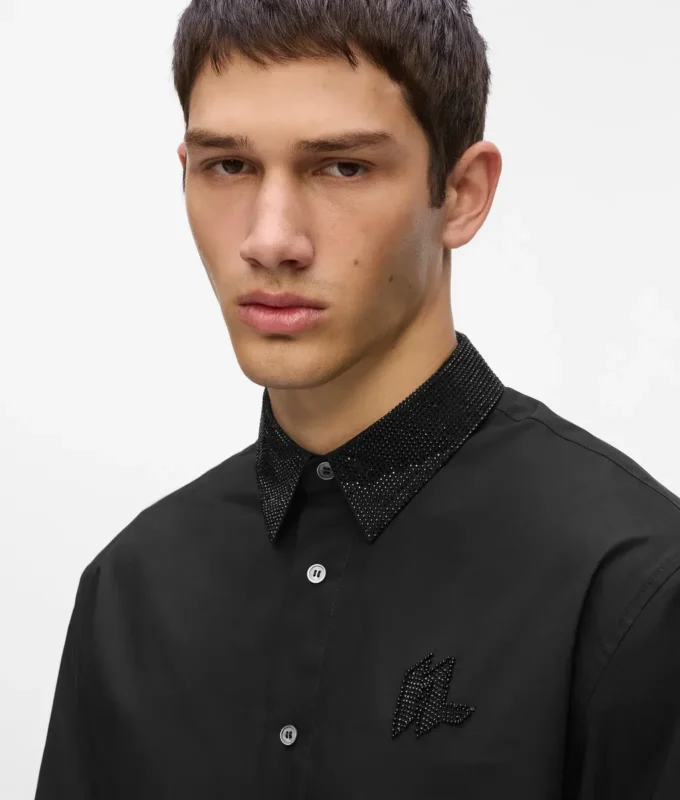 Camicia con colletto di cristalli Camicia con colletto di cristalli