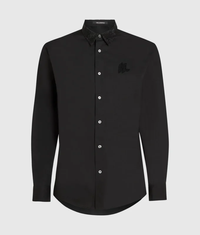 Camicia con colletto di cristalli Camicia con colletto di cristalli