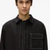 Camicia con cuciture a contrasto