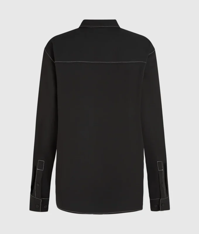 Camicia con cuciture a contrasto