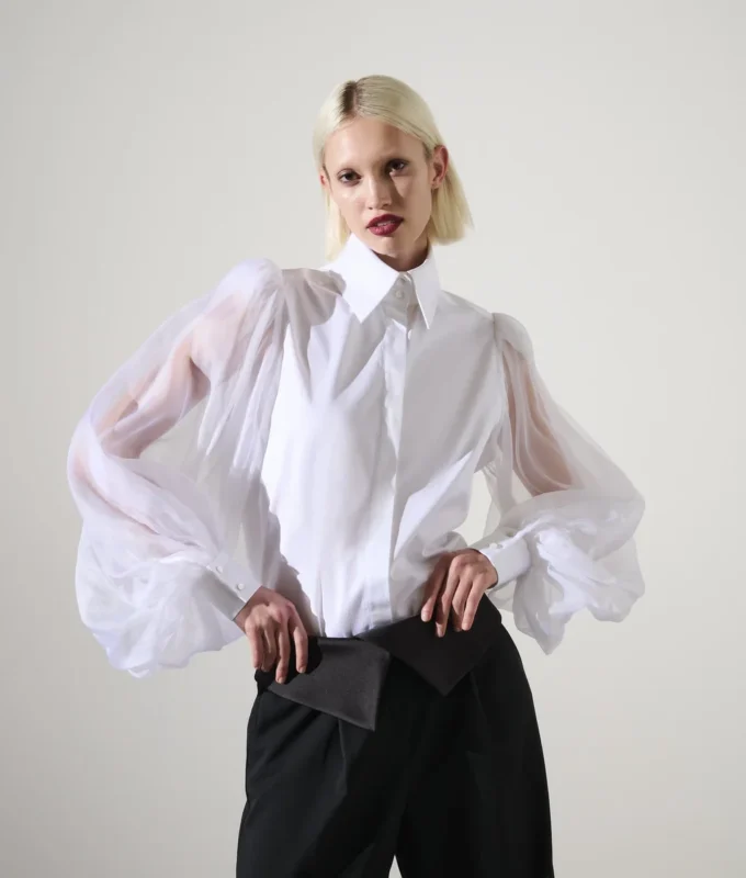 CAMICIA CON MANICHE IN SETA KARL STUDIO