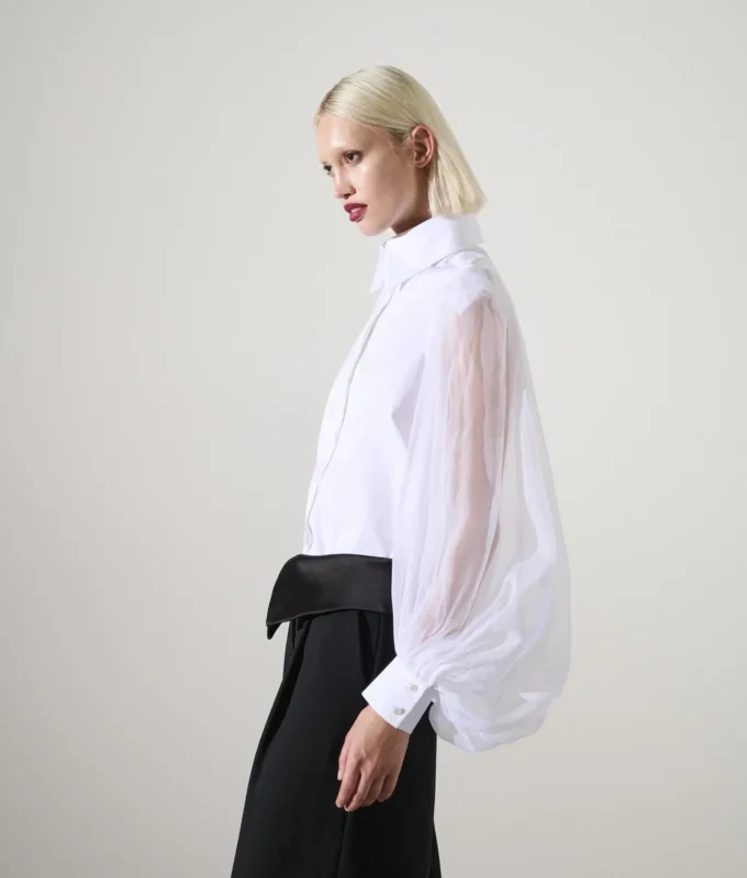 CAMICIA CON MANICHE IN SETA KARL STUDIO