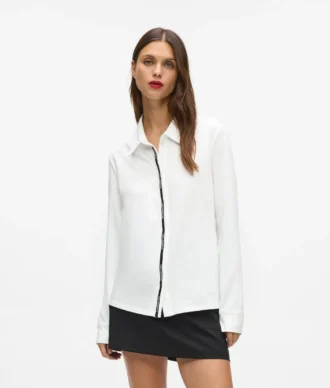 Camicia con nastro con logo