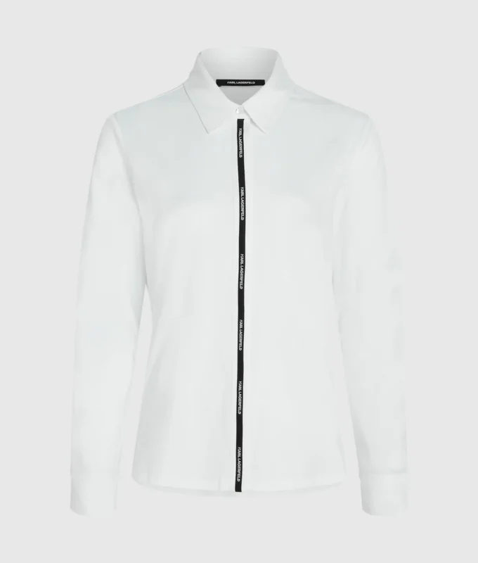Camicia con nastro con logo Camicia con nastro con logo