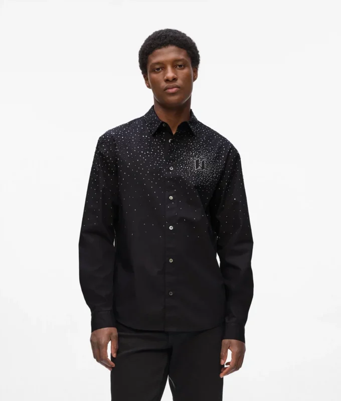 Camicia con strass degradé