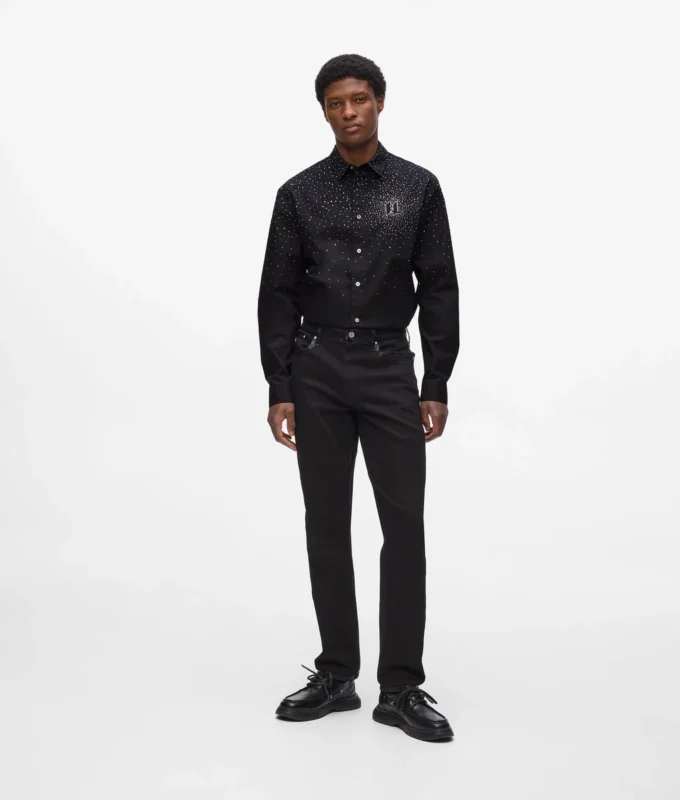 Camicia con strass degradé