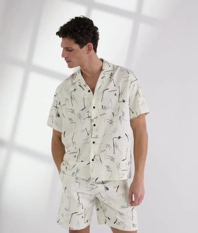 CAMICIA DA BOWLING CON STAMPA ALL-OVER
