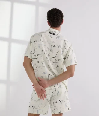 CAMICIA DA BOWLING CON STAMPA ALL-OVER
