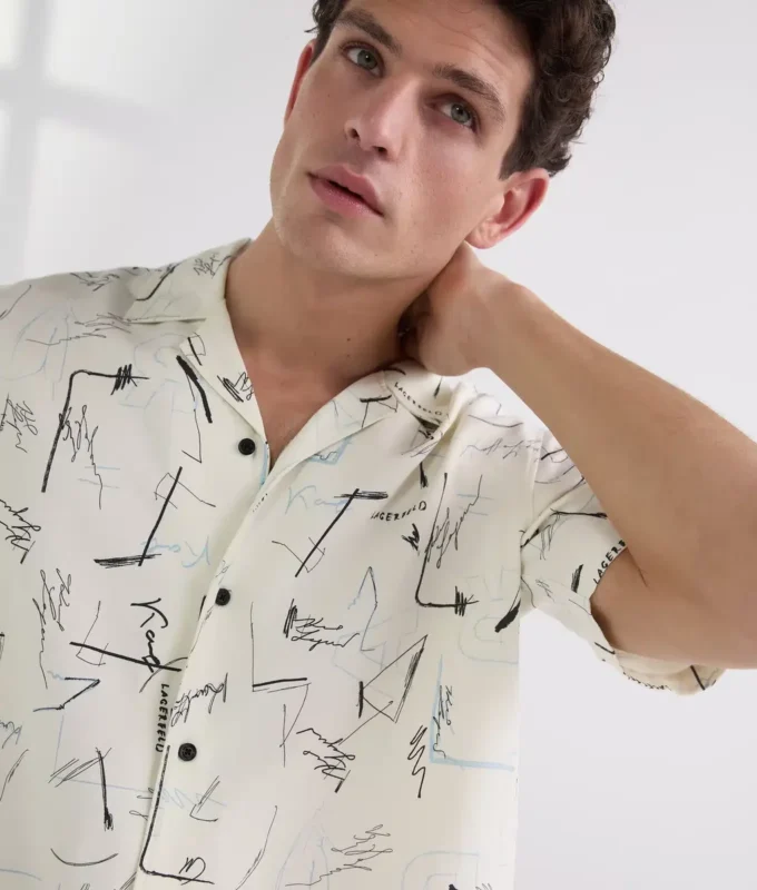 CAMICIA DA BOWLING CON STAMPA ALL-OVER
