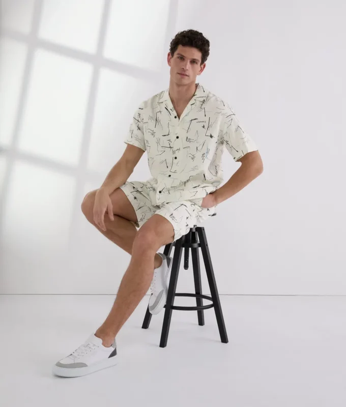CAMICIA DA BOWLING CON STAMPA ALL-OVER
