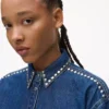 Camicia in denim con borchie