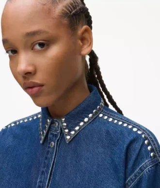 Camicia in denim con borchie Camicia in denim con borchie