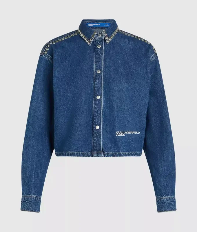 Camicia in denim con borchie