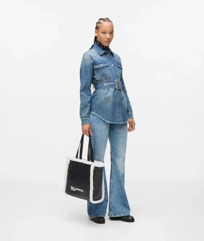 Camicia in denim con cintura