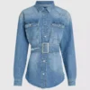 Camicia in denim con cintura