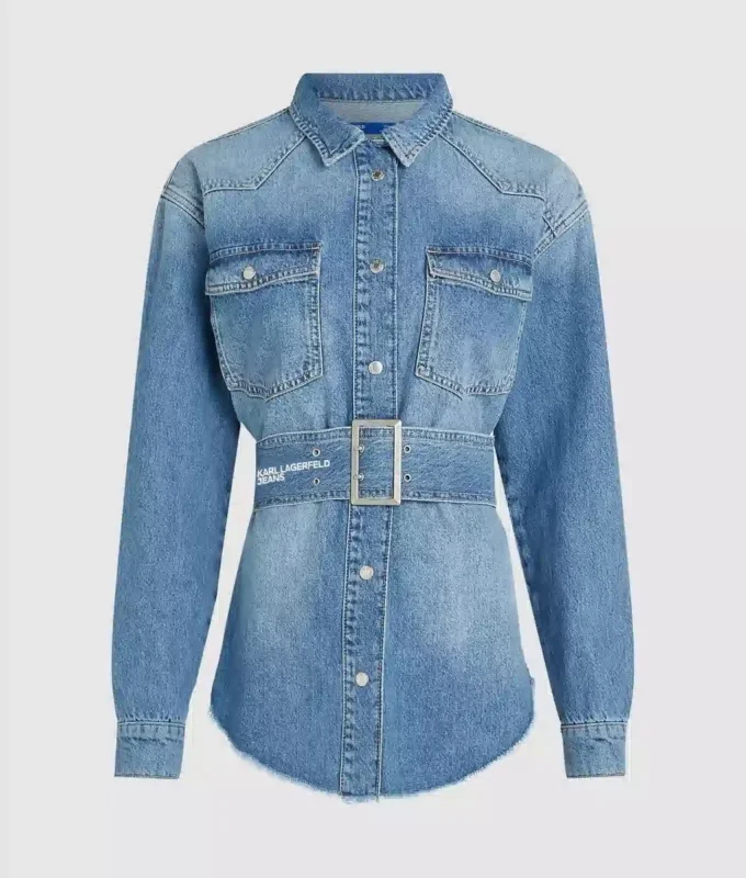 Camicia in denim con cintura