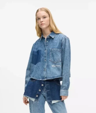 Camicia in denim dal taglio squadrato Camicia in denim dal taglio squadrato
