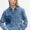 Camicia in denim dal taglio squadrato