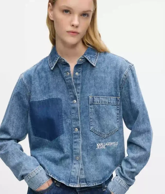 Camicia in denim dal taglio squadrato