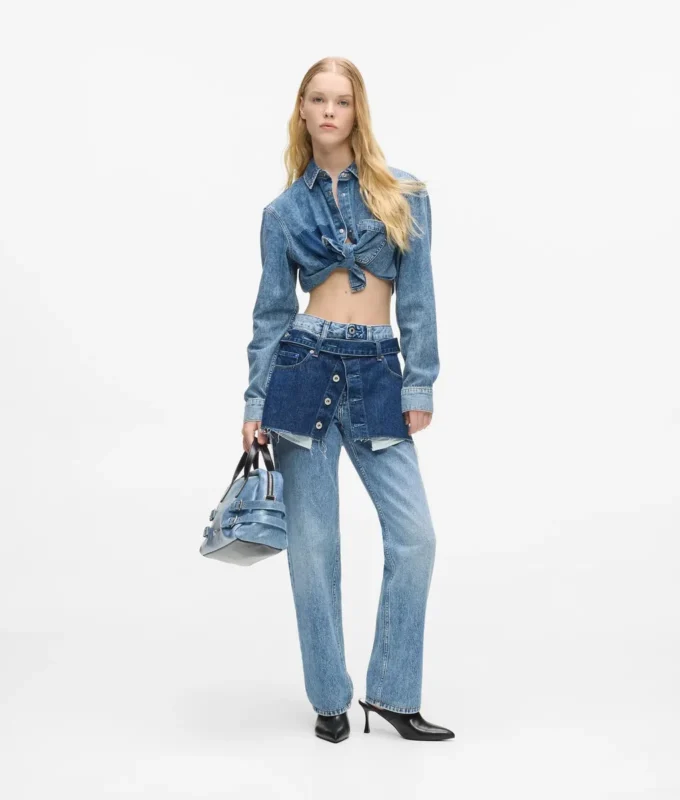 Camicia in denim dal taglio squadrato