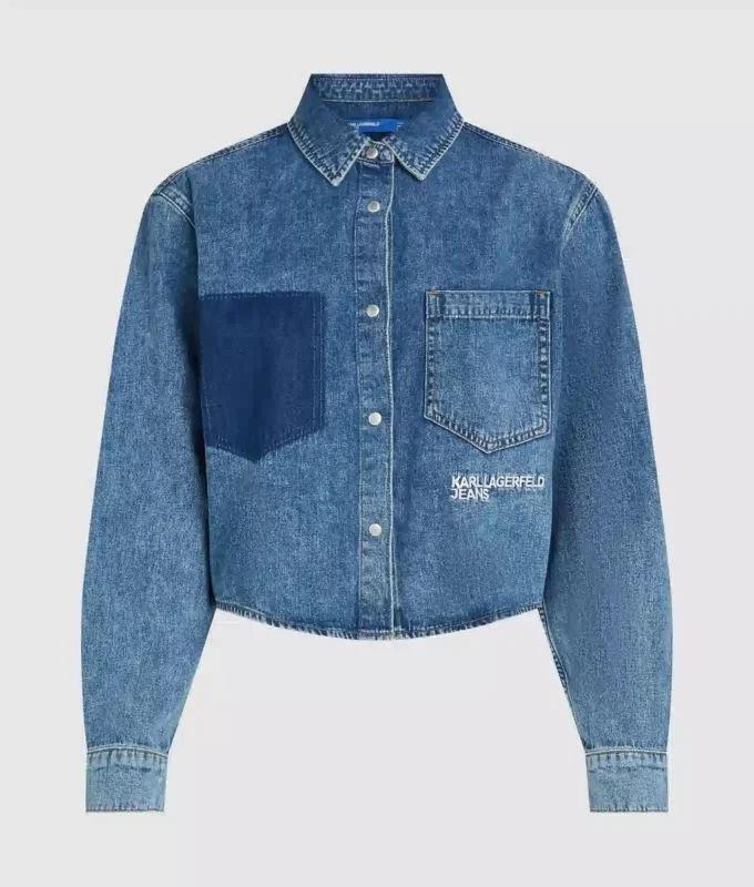Camicia in denim dal taglio squadrato