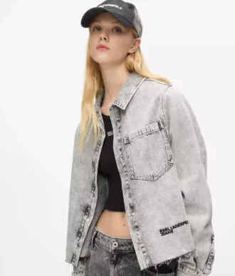Camicia in denim sbiancato Camicia in denim sbiancato
