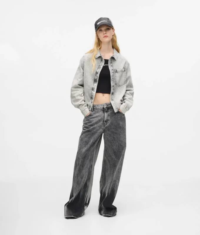 Camicia in denim sbiancato