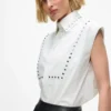 Camicia in popeline con borchie Camicia in popeline con borchie