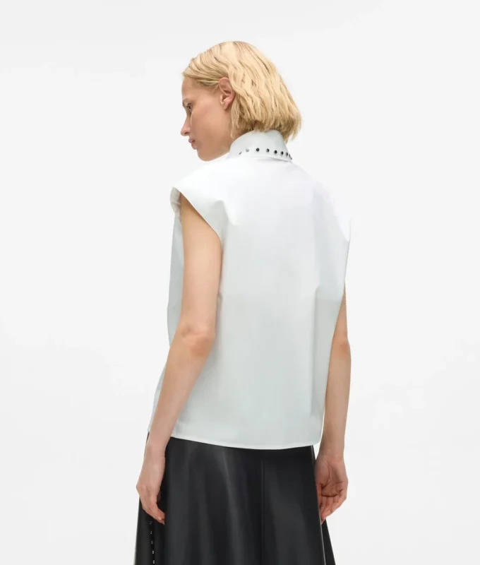 Camicia in popeline con borchie Camicia in popeline con borchie