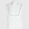 Camicia in popeline con borchie Camicia in popeline con borchie
