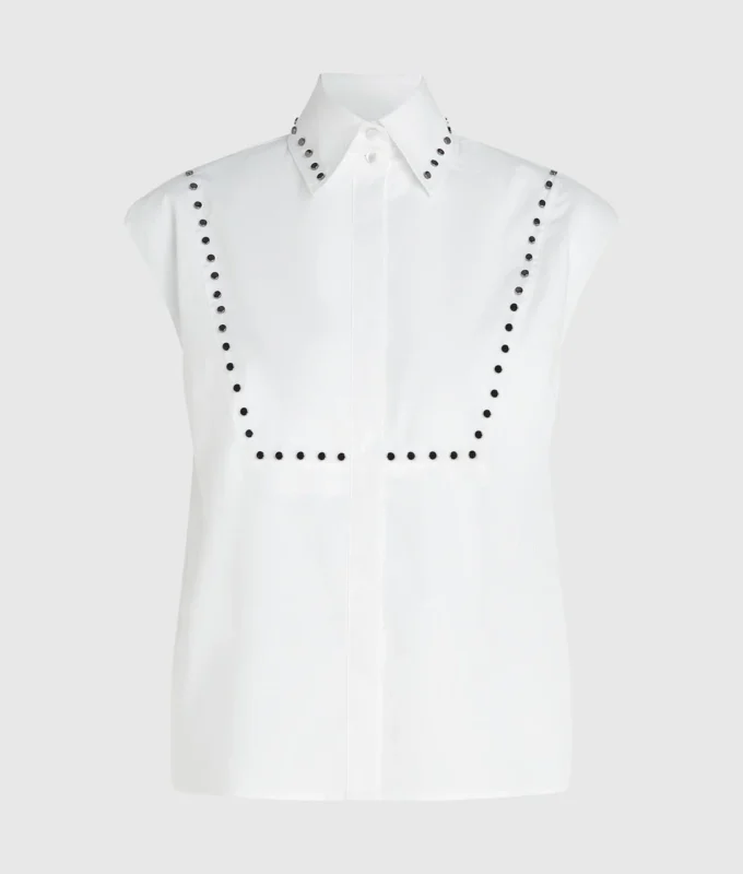 Camicia in popeline con borchie Camicia in popeline con borchie