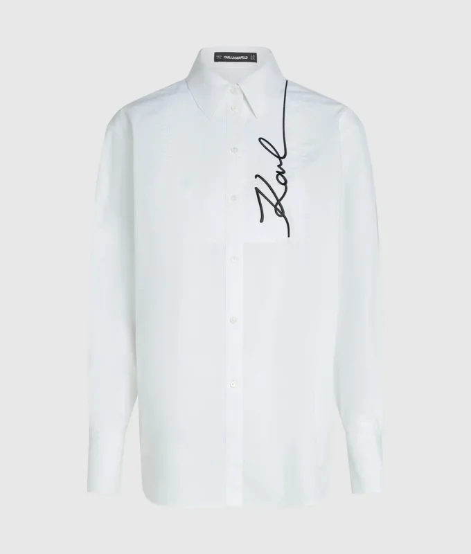 Camicia in popeline firmata Camicia in popeline firmata