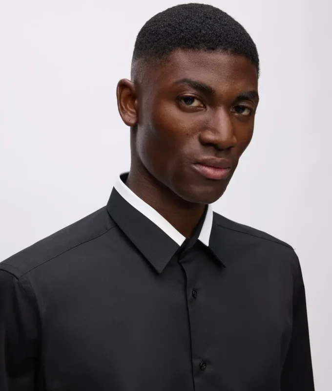 Camicia KL Studio con bordino a contrasto Camicia KL Studio con bordino a contrasto