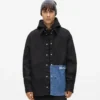 Camicia oversize con inserti in denim