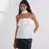 CAMICIA SENZA SPALLINE IN POPLINE CAMICIA SENZA SPALLINE IN POPLINE