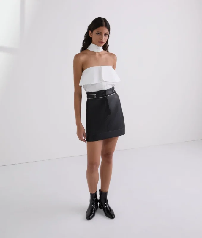 CAMICIA SENZA SPALLINE IN POPLINE CAMICIA SENZA SPALLINE IN POPLINE