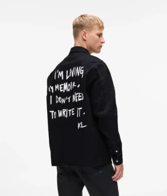 Camisola oversize con citazione di Karl