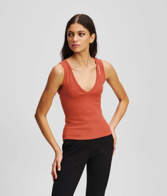CANOTTA CON SCOLLO A V A RIBBING