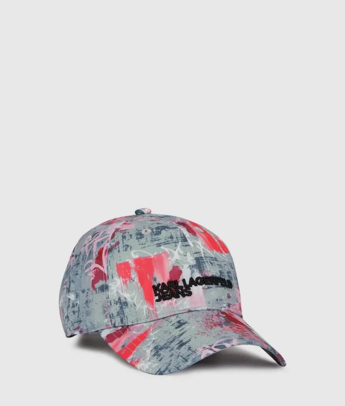 Cappellino con stampa graffiti all-over
